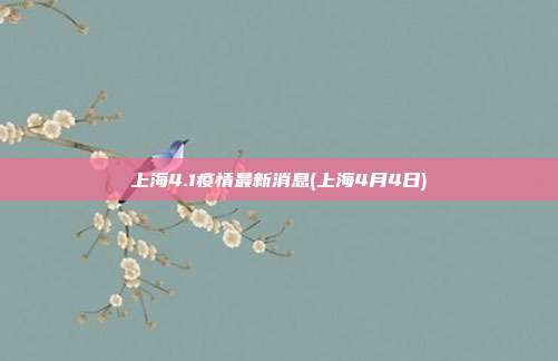 上海4.1疫情最新消息(上海4月4日)