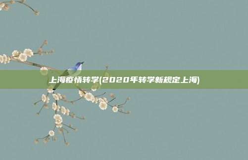 上海疫情转学(2020年转学新规定上海)